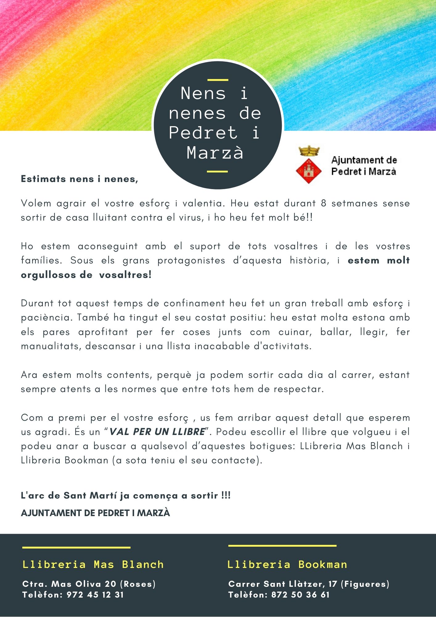 Comunicat nens 1 val per 1 llibre 06-05-20